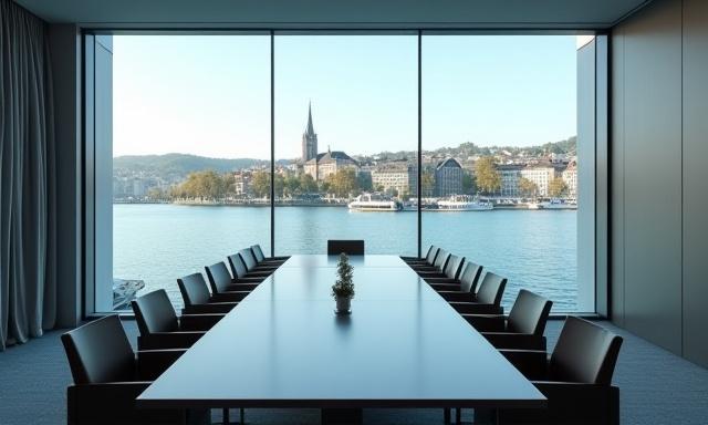 Zürcher Skyline mit Blick auf den See